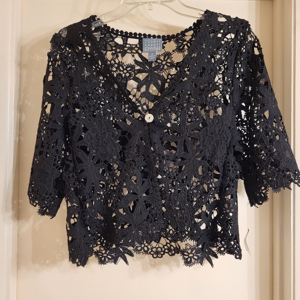 Black lace shrug